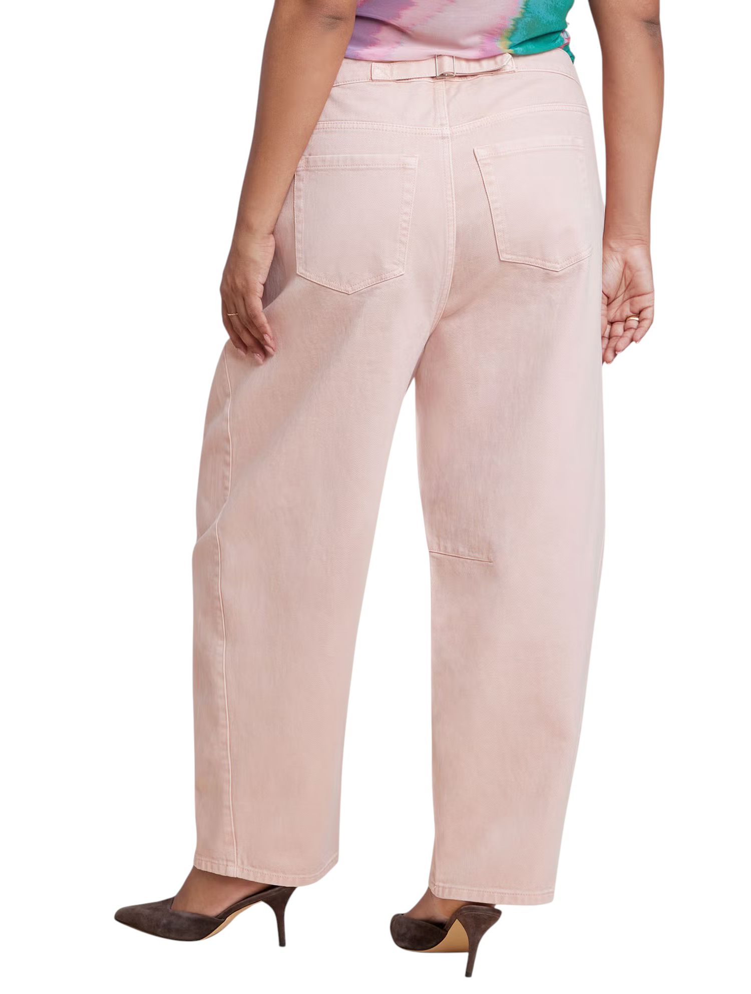 Women's Pink Wash Barrel Leg Jean