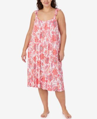 Plus Size Sleeveless Midi Nightgown