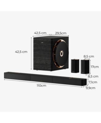 Skywave Series 7.1.4ch Professional Wireless Surround Sound System for TV w/Dolby Atmos, 980W Sound Bar with 10" Wireless Subwoofer