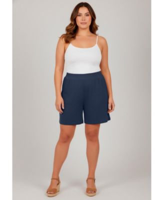 Women's Knit Gauze Smocked Shorts