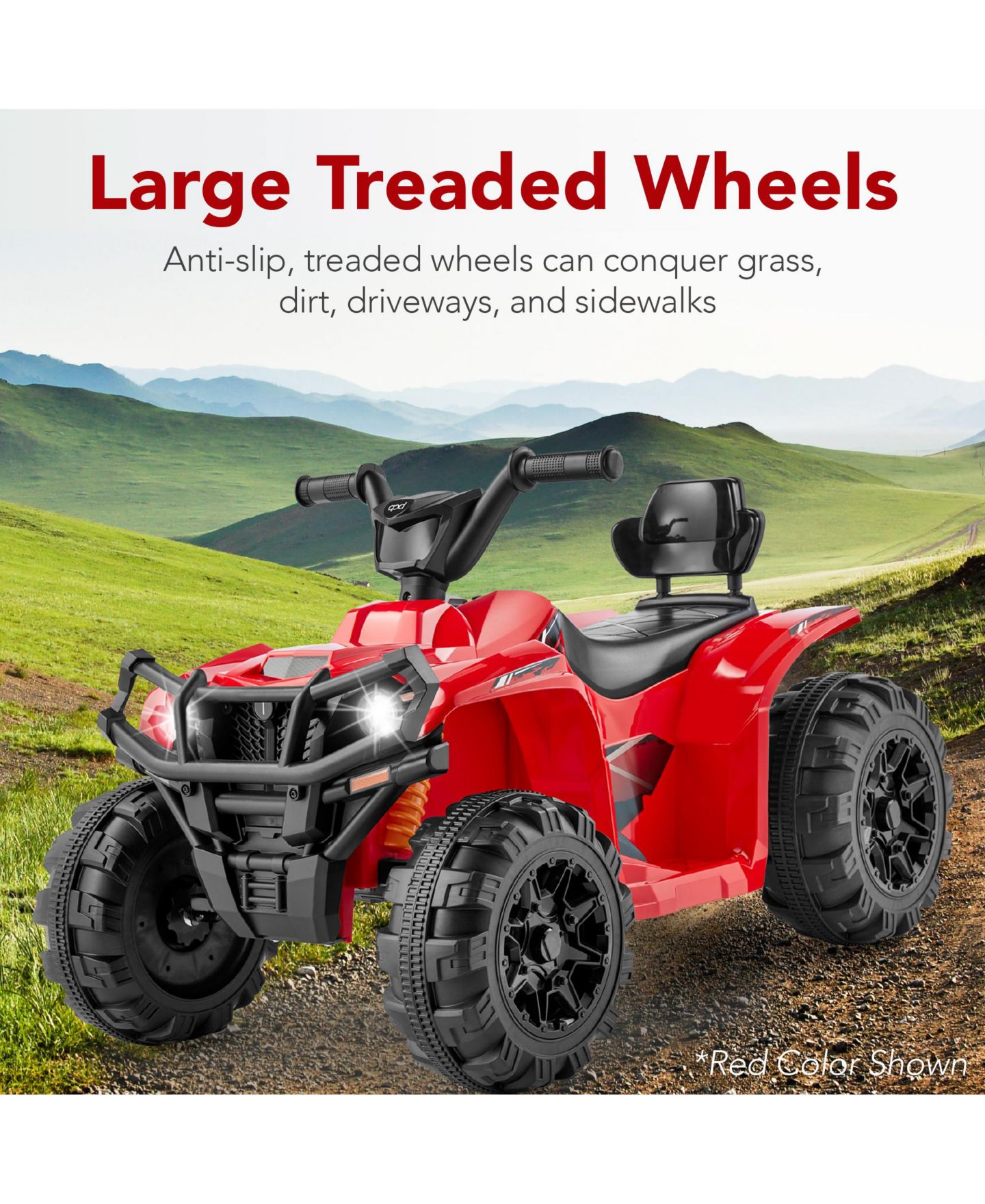 Детская игрушка Best Choice Products 12V Kids Ride-On ATV Quad with Bluetooth, 55 lbs. Capacity, Ages 3+, цвет: Зелёный — фото 3