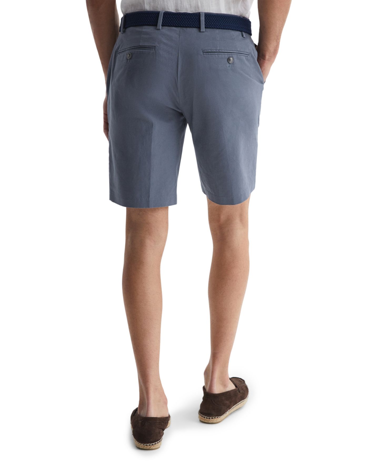 Мужские шорты REISS Wicket Modern Fit 9" Cotton Blend Chino, цвет: Синий — фото 4
