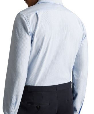 Men's Cotton-Blend Cutaway-Collar Striped Shirt