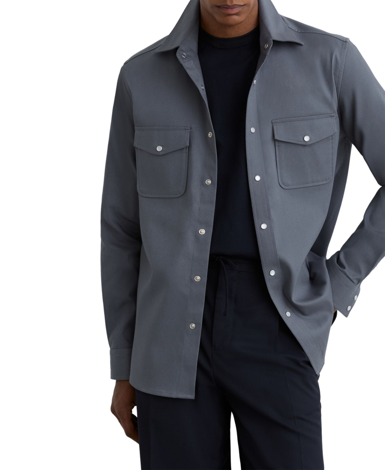 Men's Mcrae Cotton-Twill Twin-Pocket Stretch Overshirt