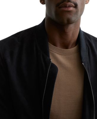 Men's Suede Zip-Through Bomber Jacket