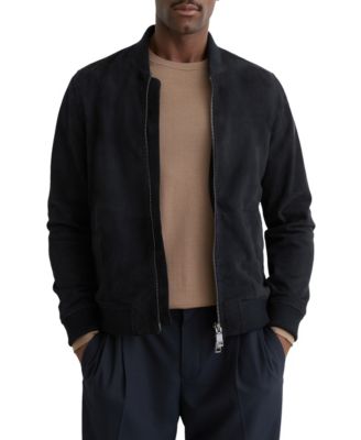 Men's Suede Zip-Through Bomber Jacket