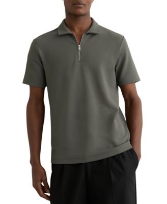 Men's Half-Zip Textured Polo Shirt