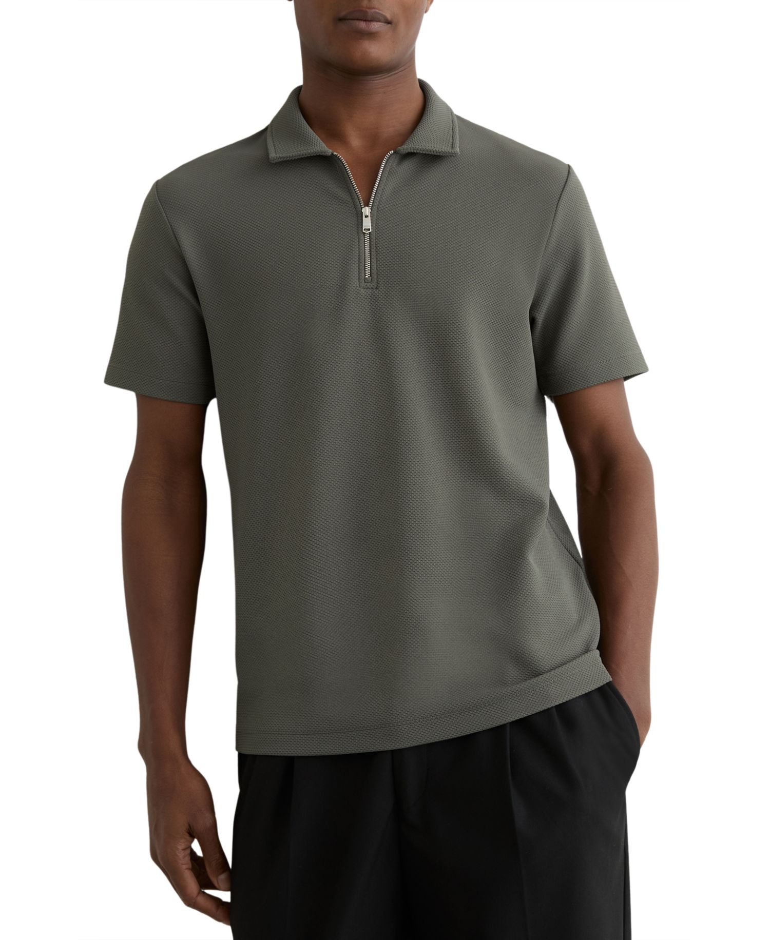 Men's Forno Half-Zip Textured Polo Shirt