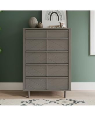 Pine Wood & MDF 5 Drawer Chest