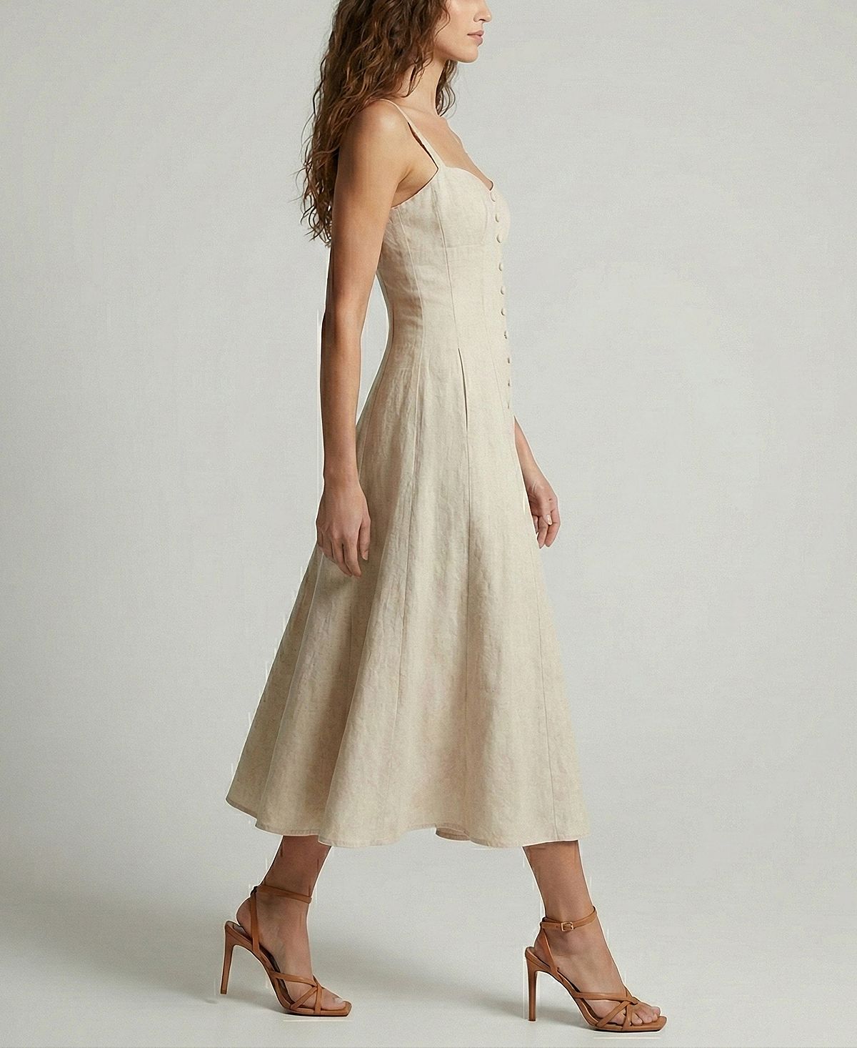 Taylor Petite Sleeveless Sweetheart Neck Midi Dress view 2 — MAYCSS fashion products