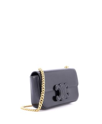 Small Triomphe Chain Shoulder Bag Leather