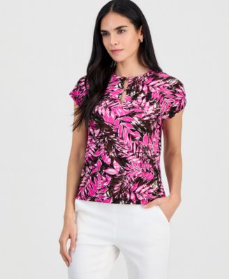 Petite Printed Round-Neck Top