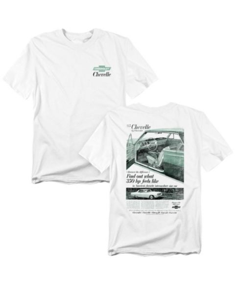 Мужская футболка Corvette Chevrolet Chevelle Ad Front Back, цвет: Белый