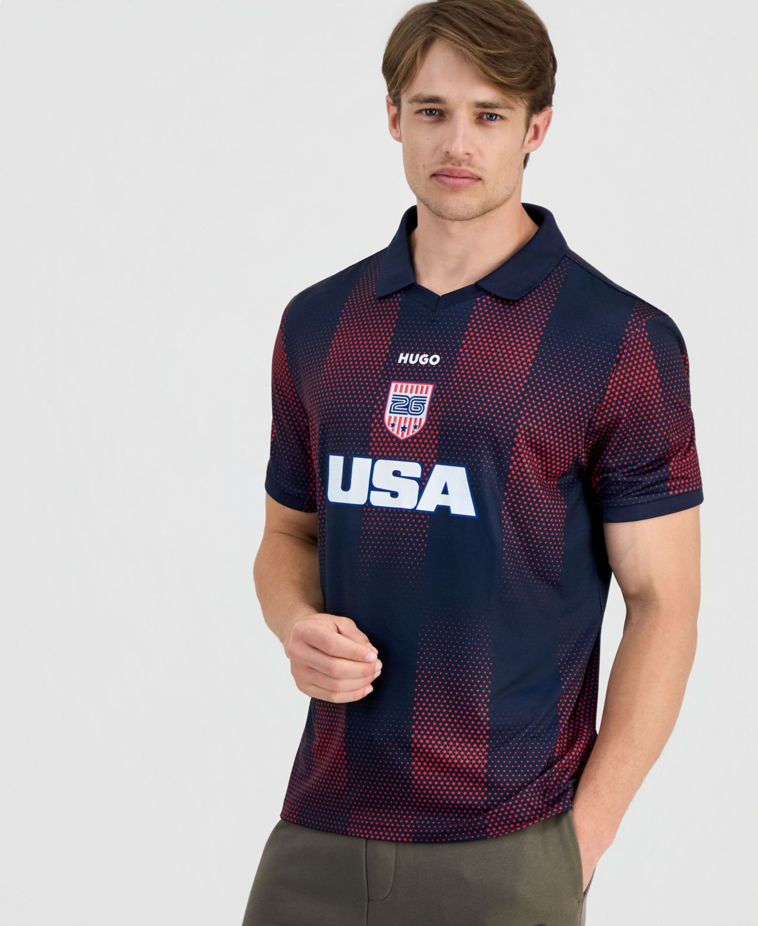 Men's Relaxed-Fit Football Polo Jersey Shirt