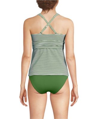 Women's D-Cup V-Neck Plunge X Back Tankini Top