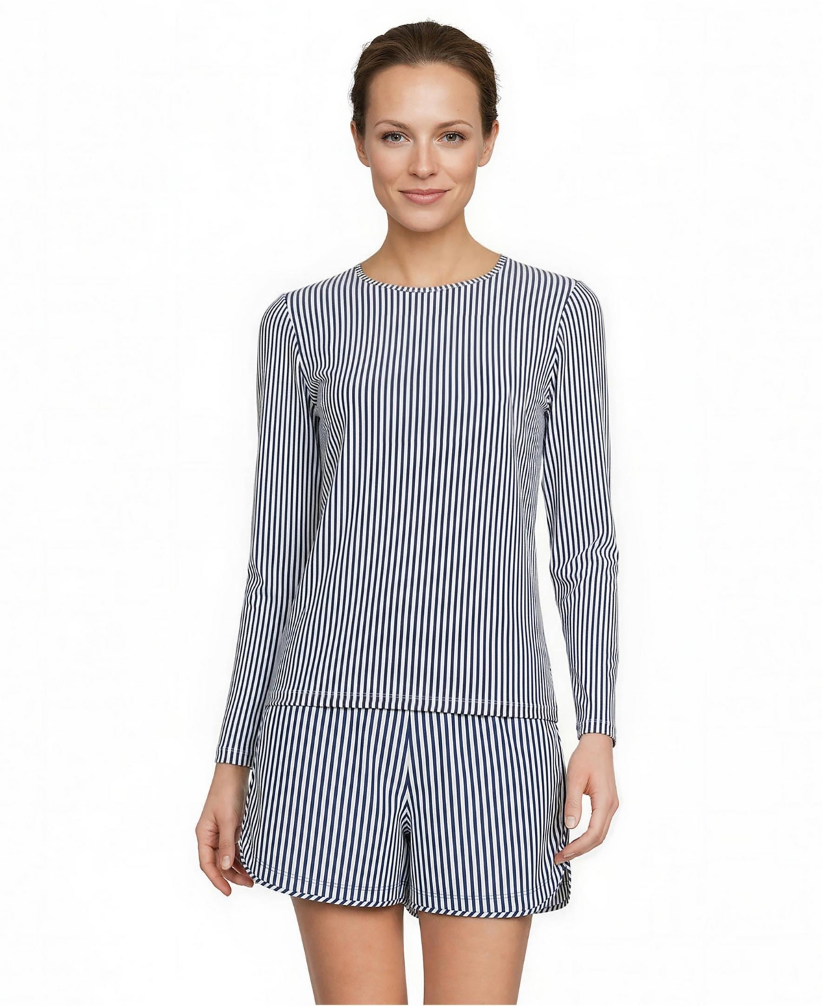 Lands' End Women's SunShade Upf 50 Long Sleeve Rash Guard Swim Tee