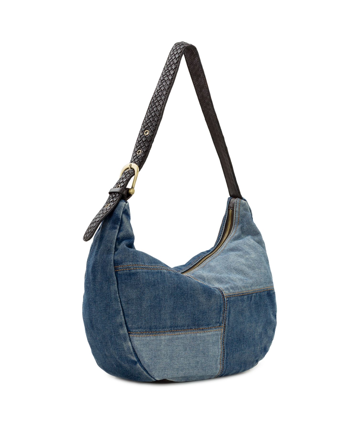 Lou Large Denim Patchwork Hobo Handbag