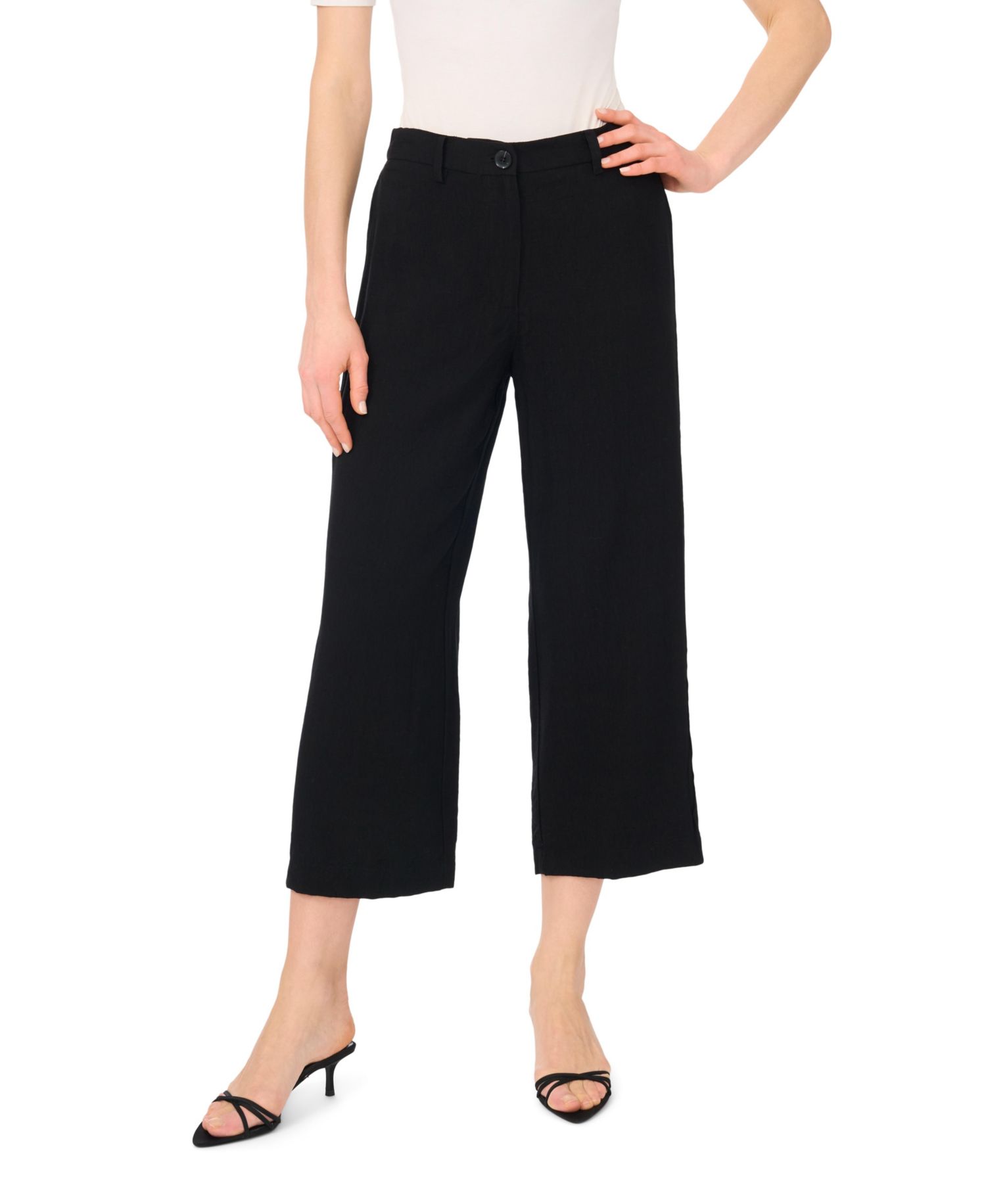 Women's Mid-Rise Wide-Leg Ankle Length Pants