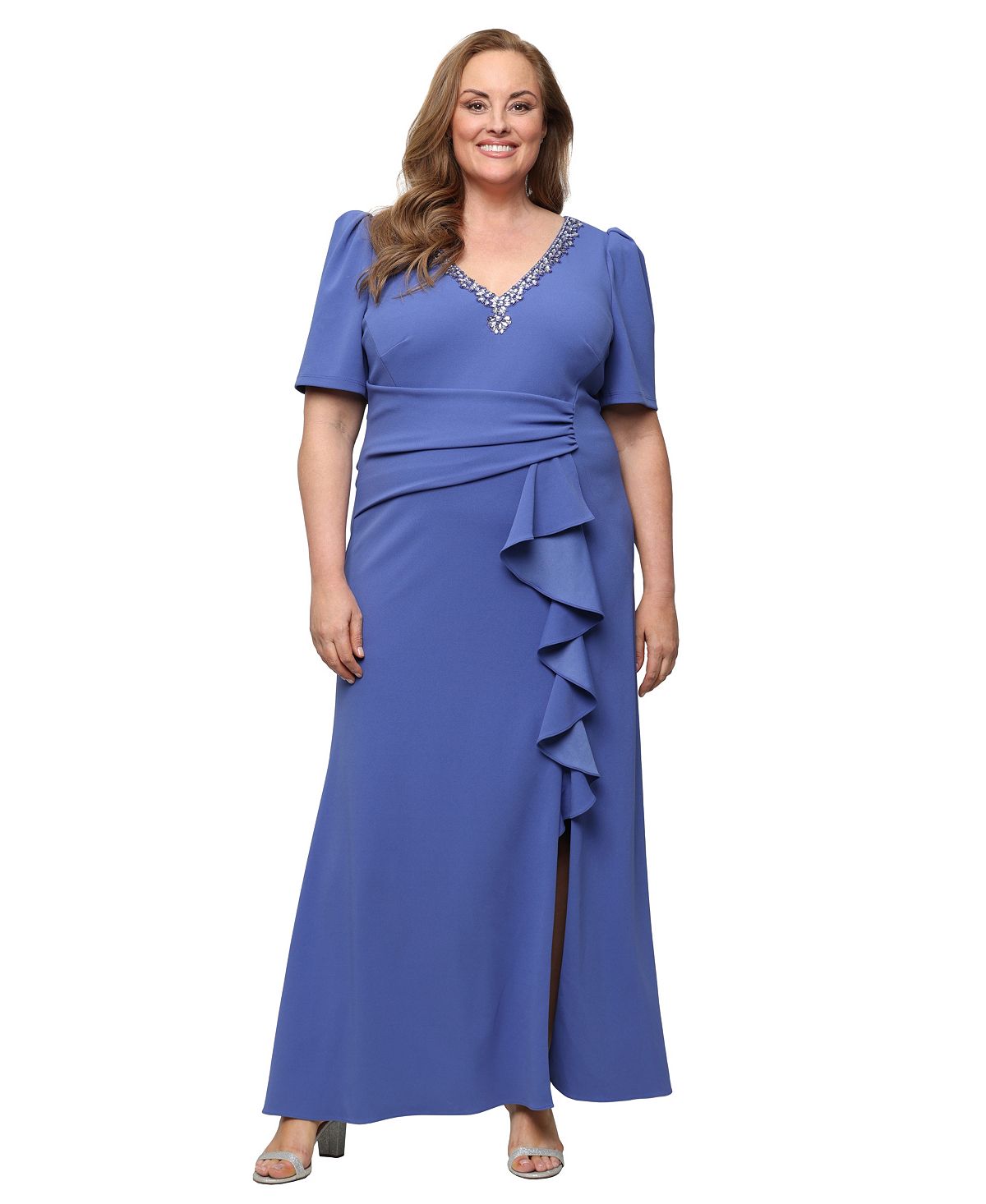 Alex Evenings Women's Embellished V-Neck Ball Gown view 1 — MAYCSS fashion products