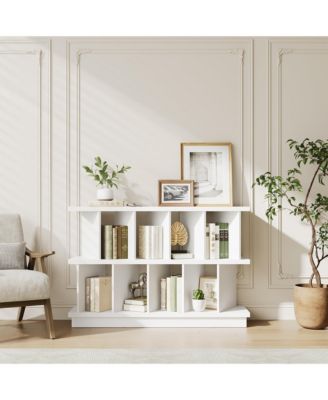 8-Cube Open Storage Organizer Bookshelf with 10 Removable Back Panels
