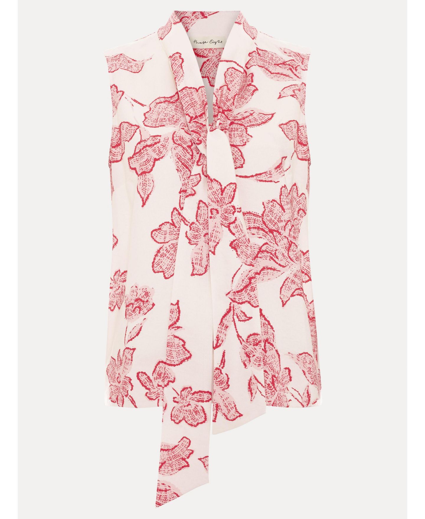 Женская блузка Phase Eight Junie Tie Neck Sleeveless, цвет: Красный — фото 5