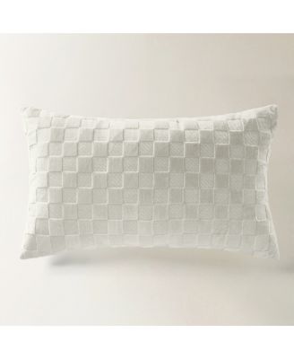 Checker Velvet Lumbar Pillow