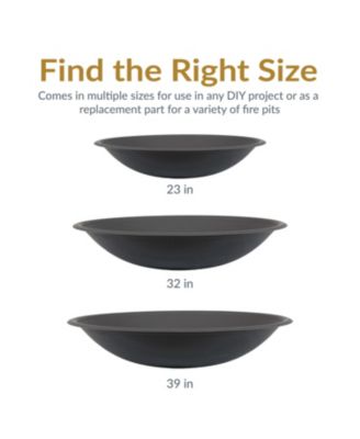 Outdoor Camping or Backyard Replacement Round Steel with Heat-Resistant Paint Finish Fire Pit Bowl - Black