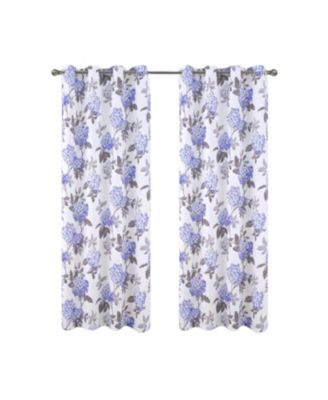 100% Polyester 200 GSM Hydrangea Printed Blackout Grommet Curtain Panel.