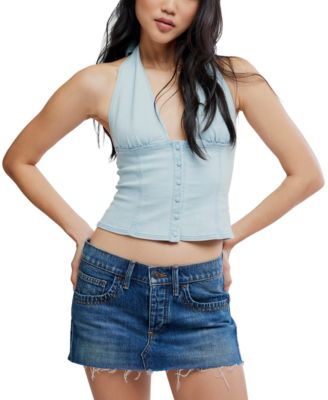 Women's Lainey Low-Rise Cotton Mini Denim Skirt