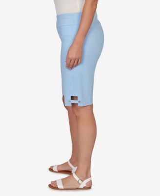 Plus Size Solid Tech Stretch Bermuda Shorts