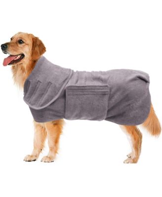 Aronkl Microfiber Super Absorbent Dog Drying Coat - Light Grey 38$