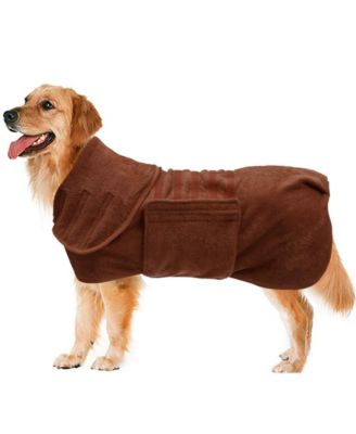Aronkl Microfiber Super Absorbent Dog Drying Coat - Brown 34$