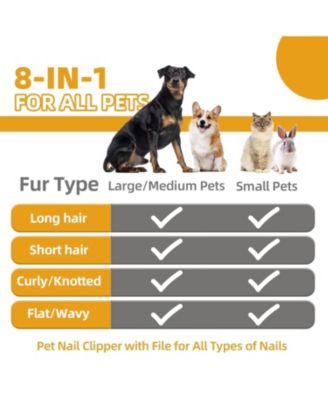 Multi Piece Pet Grooming Kit with Hair Brush, Washing Gloves, Slicker Brush and Shampoo Scrubber