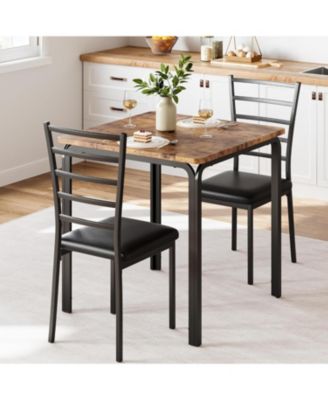 Dining Table for 2, Small Square kitchen Dinner Table Set for 2,Space Saving Wood Modern Dinette With Upholstered,Dining Room Furniture