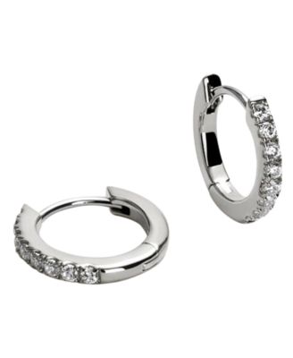 Pave Huggie Hoops Earrings