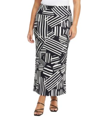 Plus Size Foldover Waist Maxi Skirt