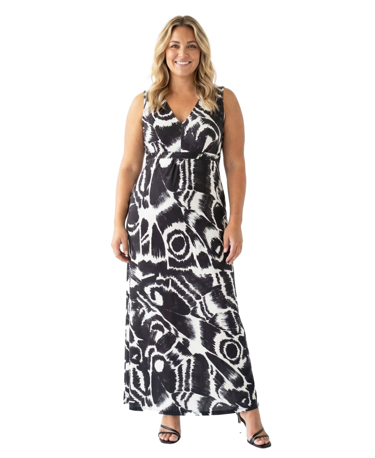 Женское платье 24seven Comfort Apparel Plus Size Essential Curvy Abstract Maxi, цвет: С принтом — фото 2