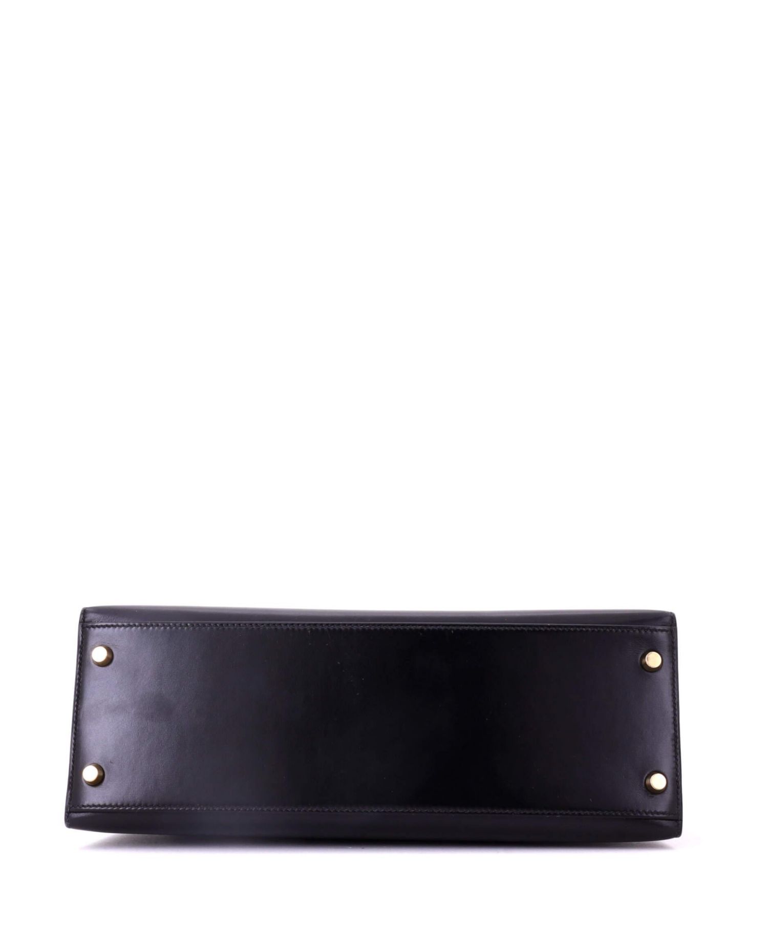 Kelly 32 Handbag Black Box Calf with Gold Hardware