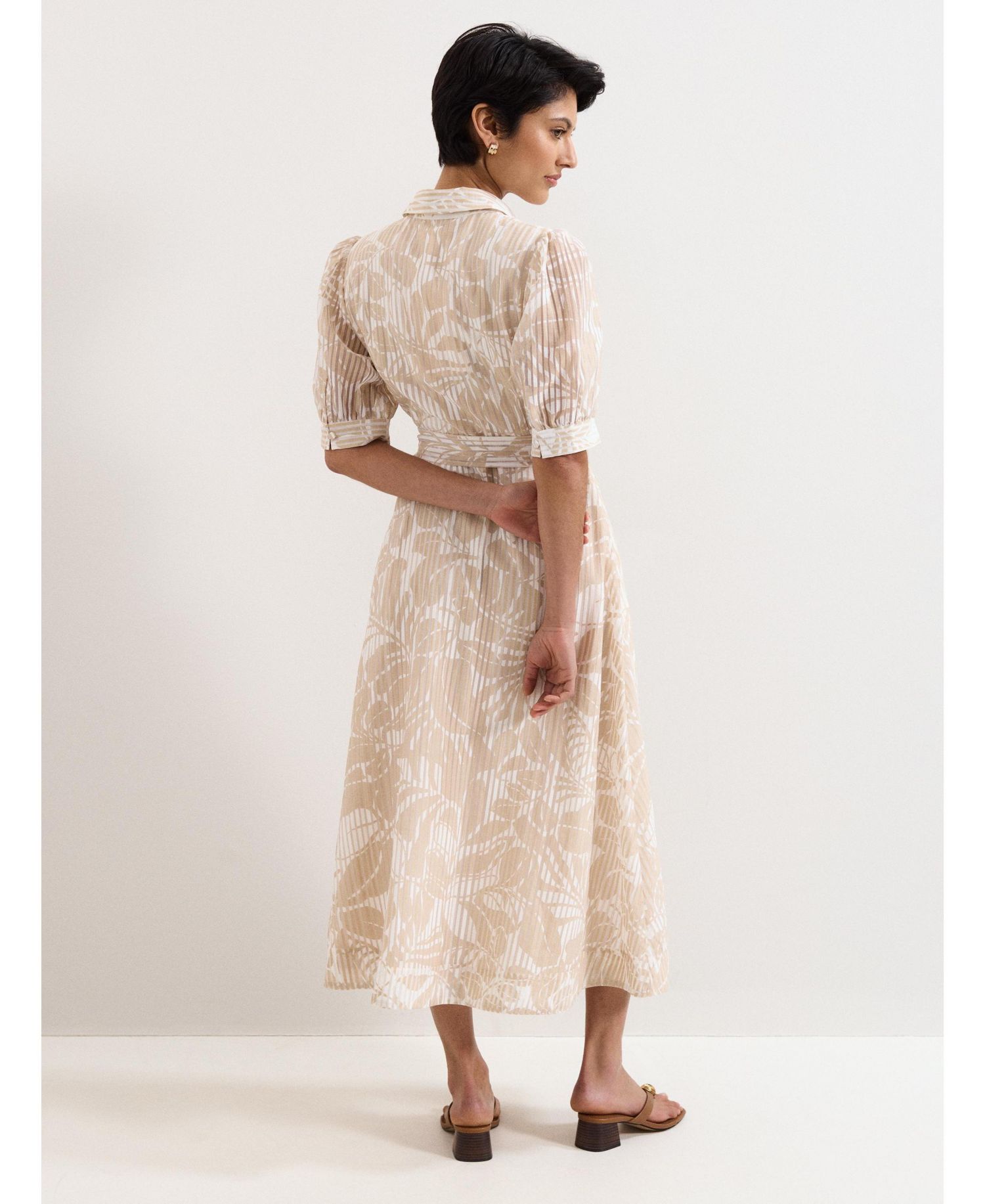 Women's Delphine Belted Midi Shirt Dress