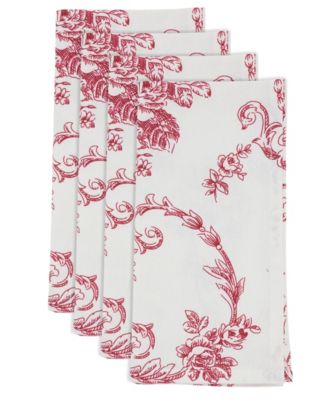 Botanical Linen Blend Decorative Napkins, Set of 4
