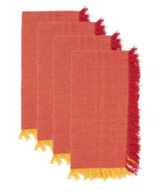 Fringe Edge Cotton Napkins, Set of 4