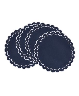 Scalloped Cotton Placemats, Set of 4