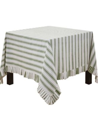 Striped Cotton Tablecloth, 70" x 70"
