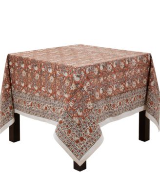 Timeless Floral Cotton Tablecloth, 70" x 70"