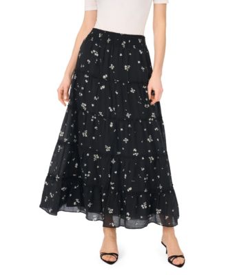 Women's Smocked Waist Tiered Maxi Skirt