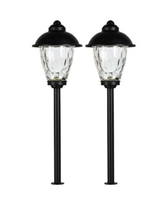 Concord  High Country Outdoor Landscape Path Lights Porch House Set of 2 LED Bulb  Metal Clear Glass Shade