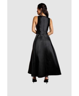 Women's Cross Neck Twill Bridesmaid Dress