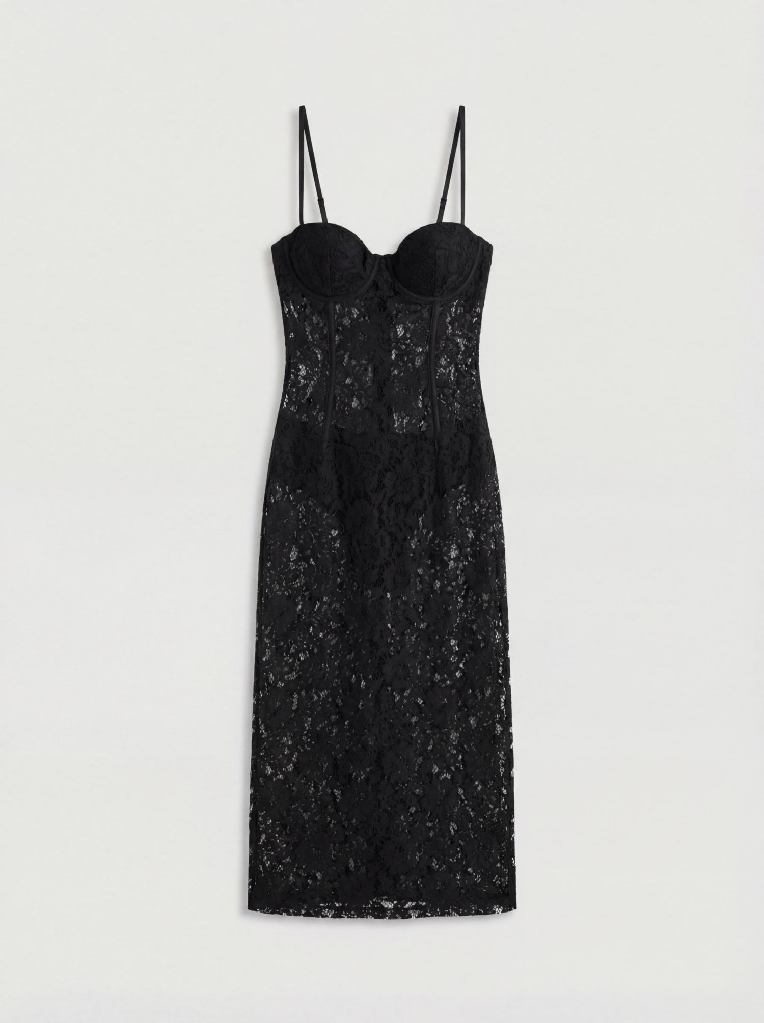Women's Premium Bustier Corded Lace Midi Dress