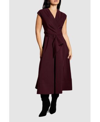 Women's Belted Crepe Dress