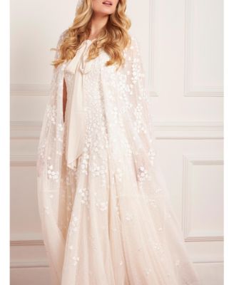 Women's Scatter Blossom Hooded Long Cape